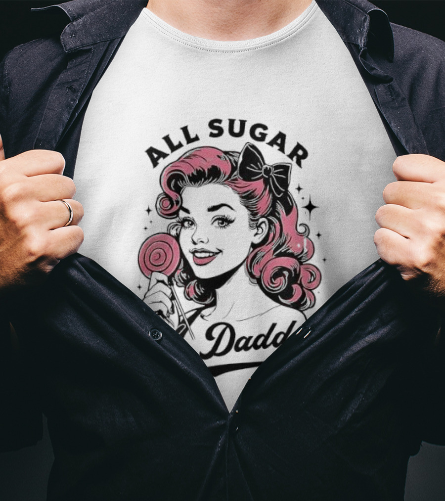 All Sugar No Daddy Retro Pin-Up Style T-Shirt