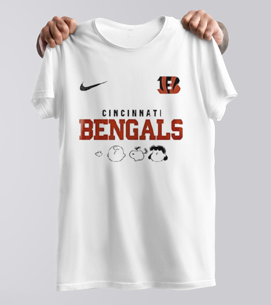Cincinnati Bengals Nike Peanuts Abbey Road Cartoon Collaboration T-Shirt