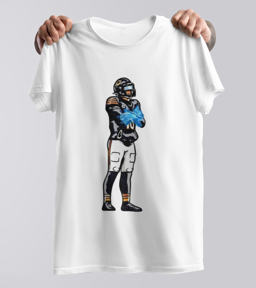 Caleb Williams Iceman #18 Ice Gloves Football Player Crossing Arms Black And Orange Jersey T-Shirt