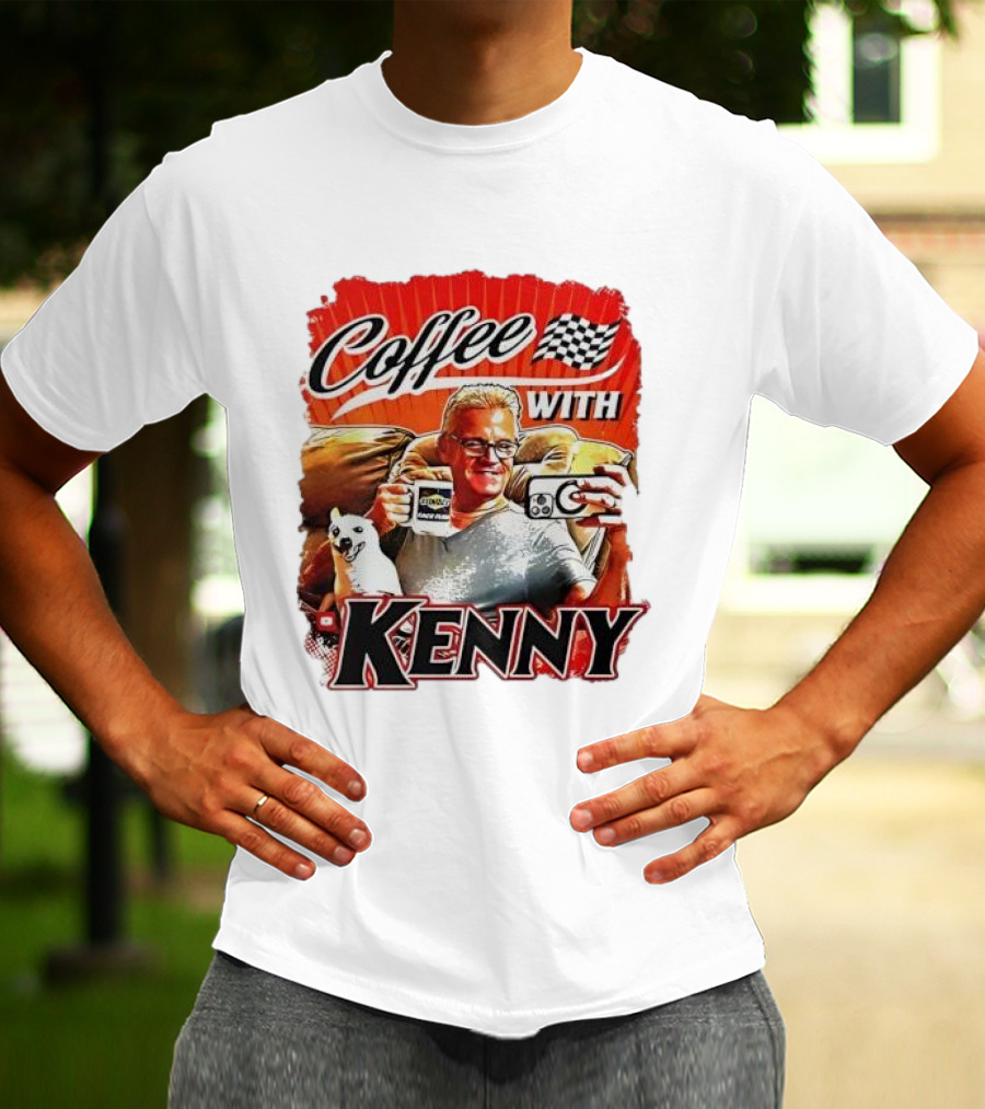 Coffee With Kenny Racing Checkered Flag And Dog T-Shirt