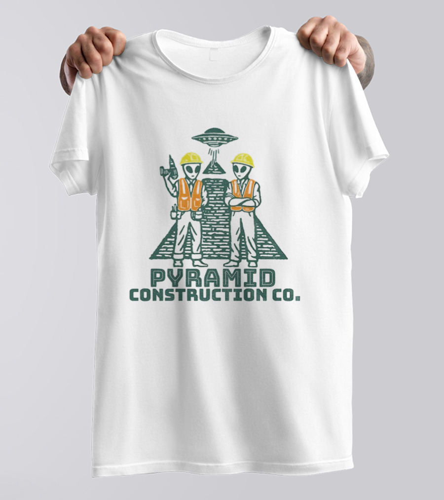 Pyramid Construction Co. Alien Builders Ancient Astronaut Humor T-Shirt