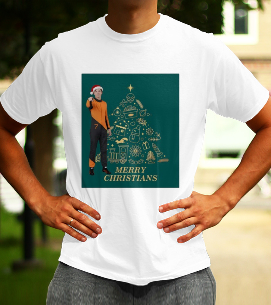 Christian Lundgaard Merry Christians Formula 1 Christmas Green T-Shirt