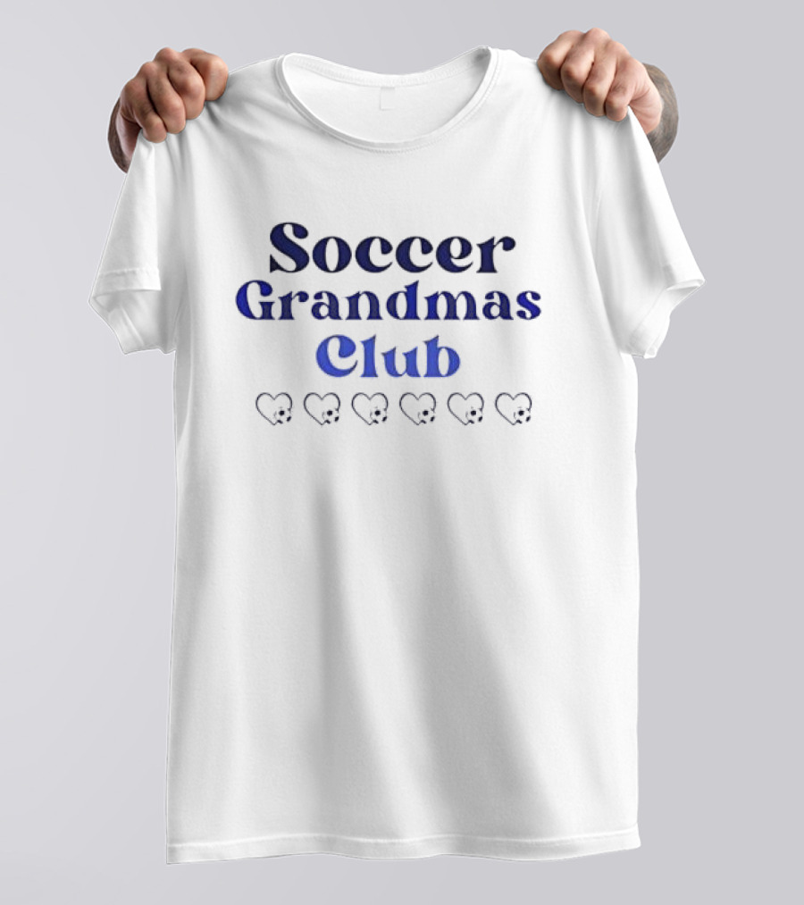 Soccer Grandmas Club With Heart And Soccer Ball Accents T-Shirt
