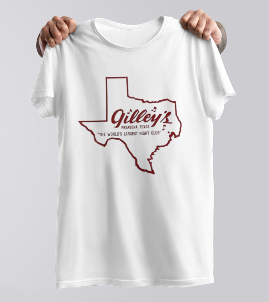 Gilley’s Pasadena Texas The World’s Largest Night Club Map Outline T-Shirt