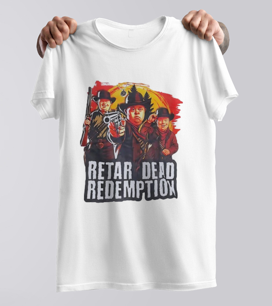 RETAR DEAD REDEMPTION Three Down Men Holding Shotguns Vintage Style T-Shirt