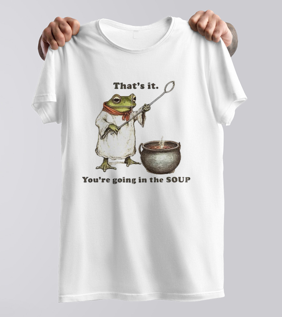 Weirdcore Meme Frog That's It You're Going In The Soup Nostalgic Aesthetic T-Shirt