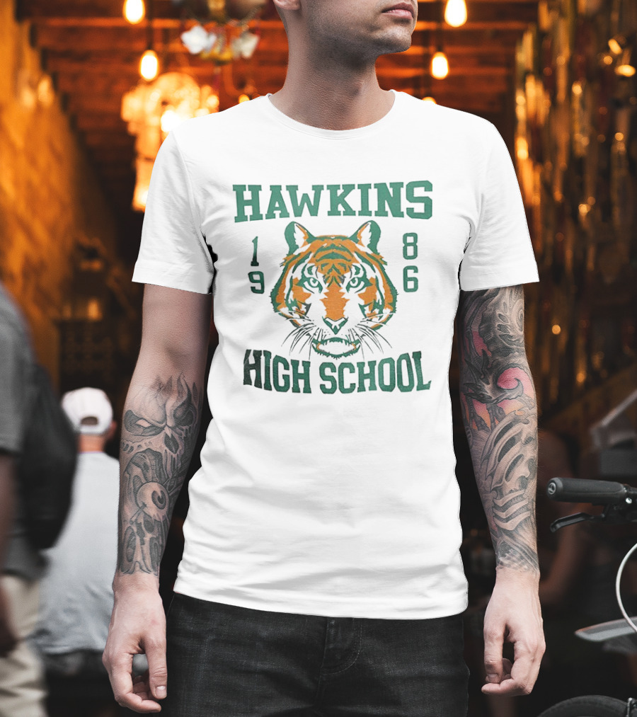 Hawkins High School 1986 Tiger Face T-Shirt