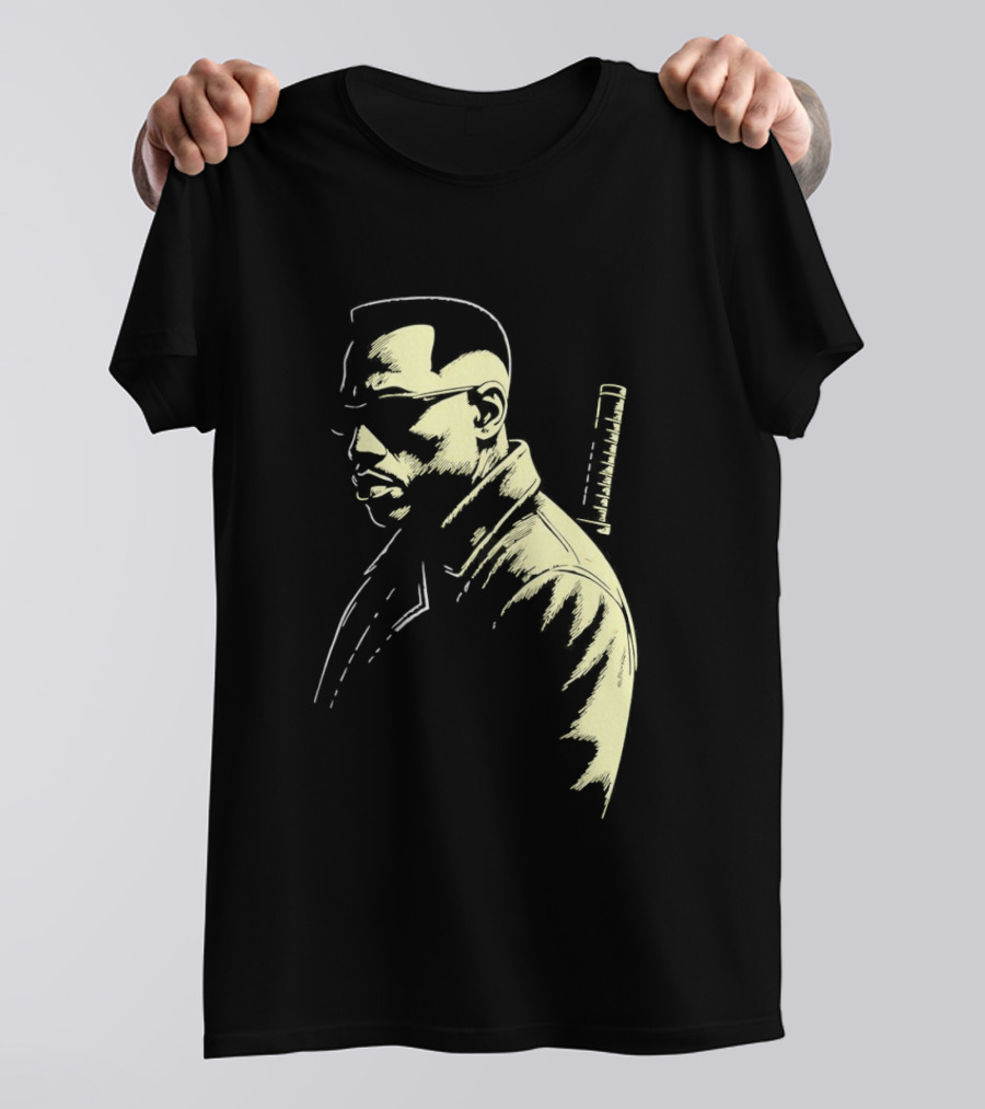 Blade Wesley Snipes Vampire Hunter Classic Samurai Sword T-Shirt