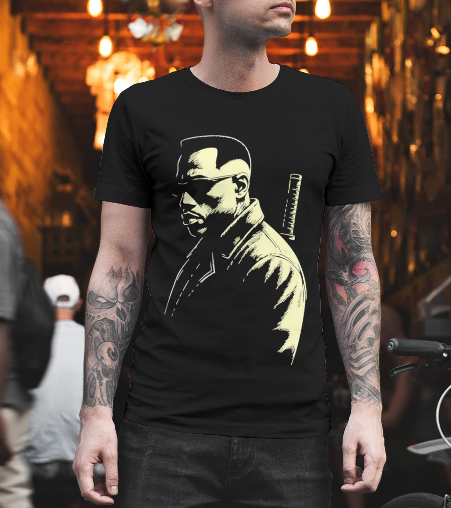 Blade Wesley Snipes Vampire Hunter Classic Samurai Sword T-Shirt