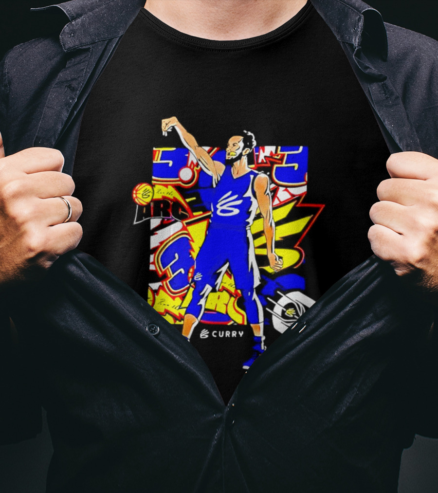 Golden State Warriors Stephen Curry Under Armour Multi Animated Three T-Shirt