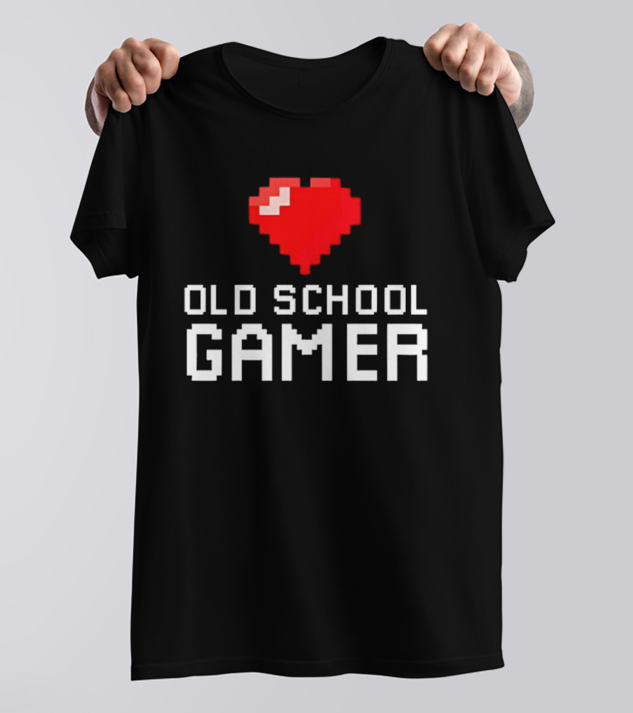 Pixel Heart Old School Gamer T-Shirt