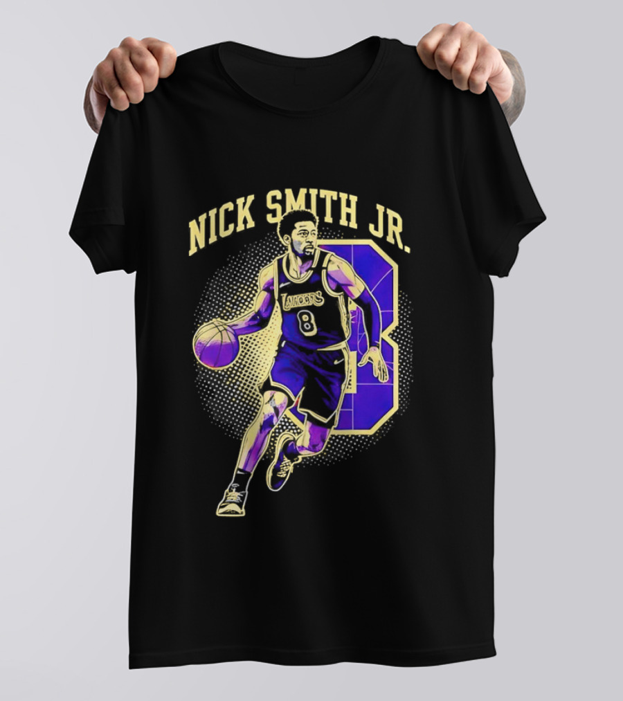 Nick Smith Jr Los Angeles Lakers Basketball Player Number 8 T-Shirt