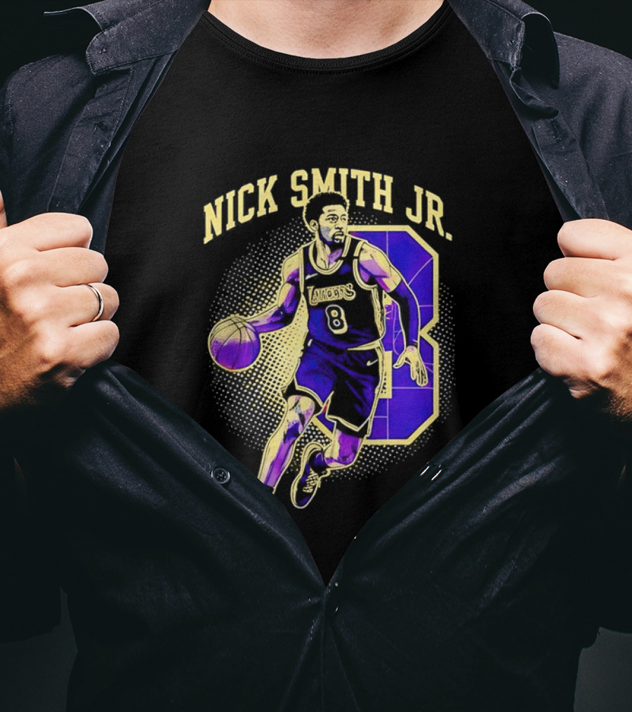 Nick Smith Jr Los Angeles Lakers Basketball Player Number 8 T-Shirt