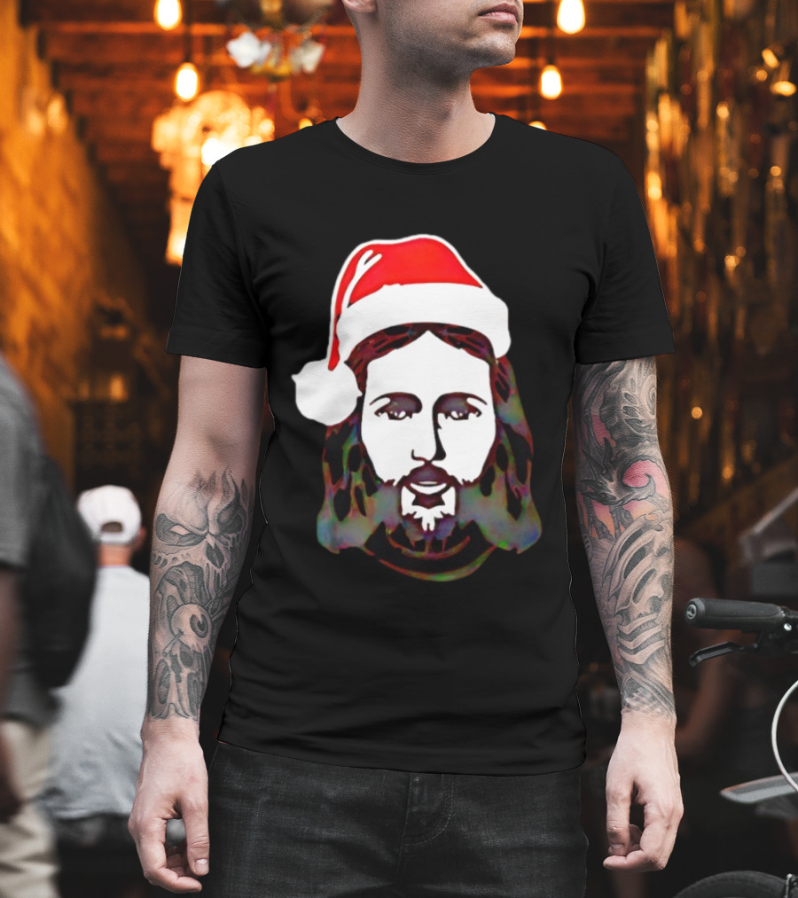 Jesus Santa Hat Christmas Birthday Celebration T-Shirt