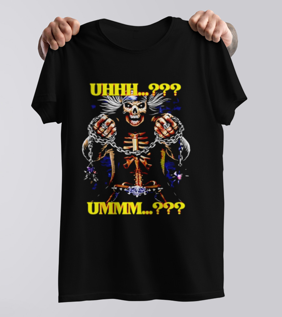 Skeleton Uhhh Ummm Horror Question Marks T-Shirt