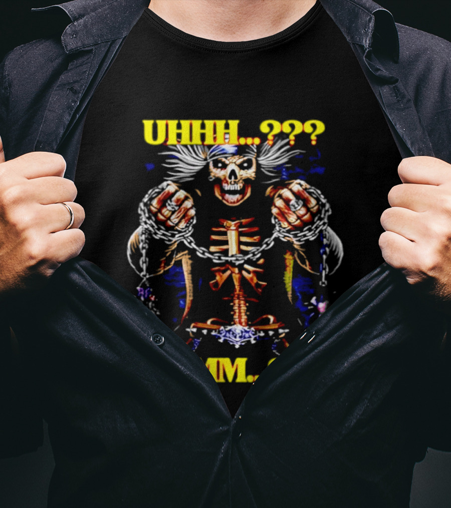 Skeleton Uhhh Ummm Horror Question Marks T-Shirt