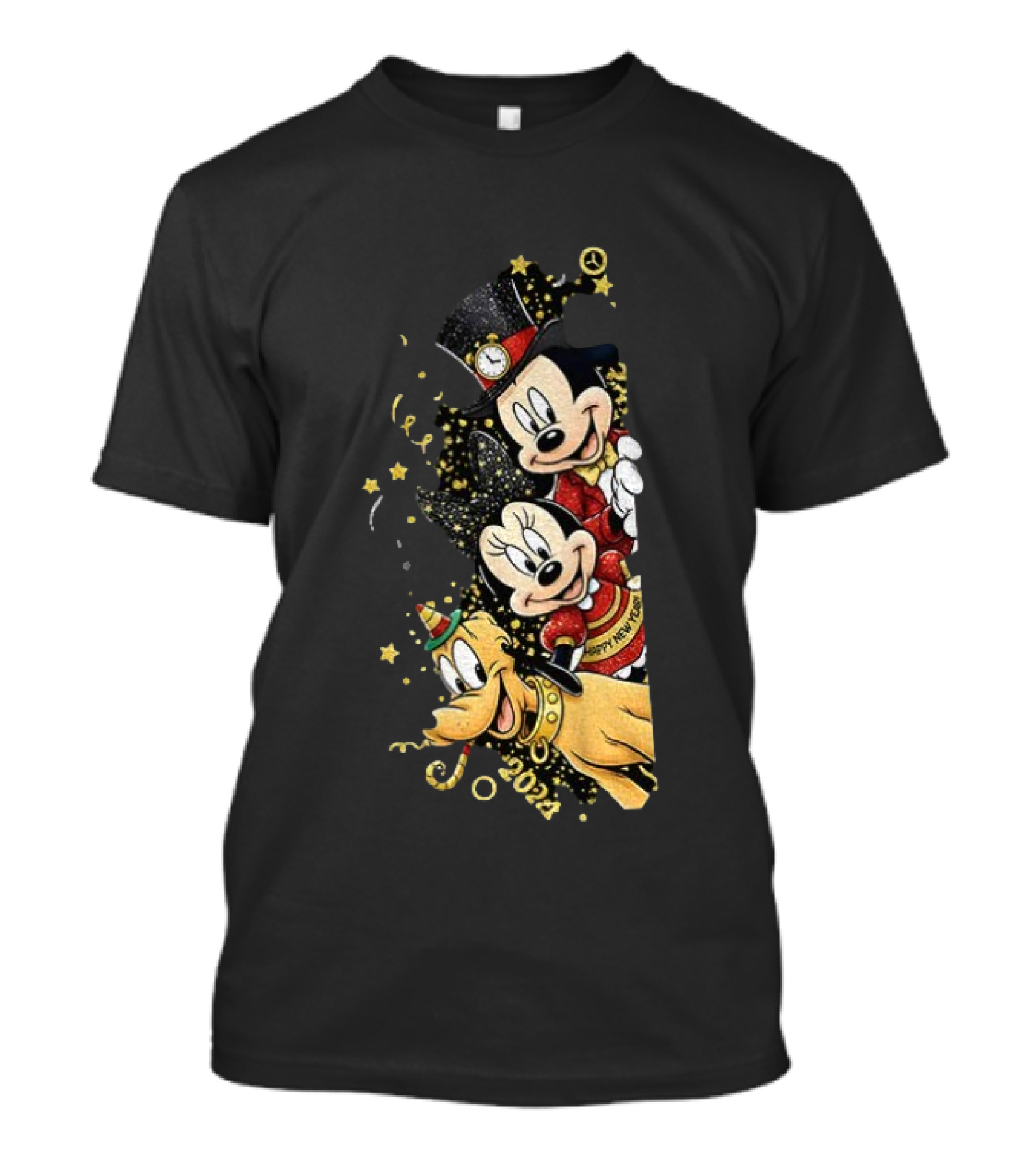 Mickey Mouse Happy New Year 2023 Pluto Minnie Celebration T-Shirt