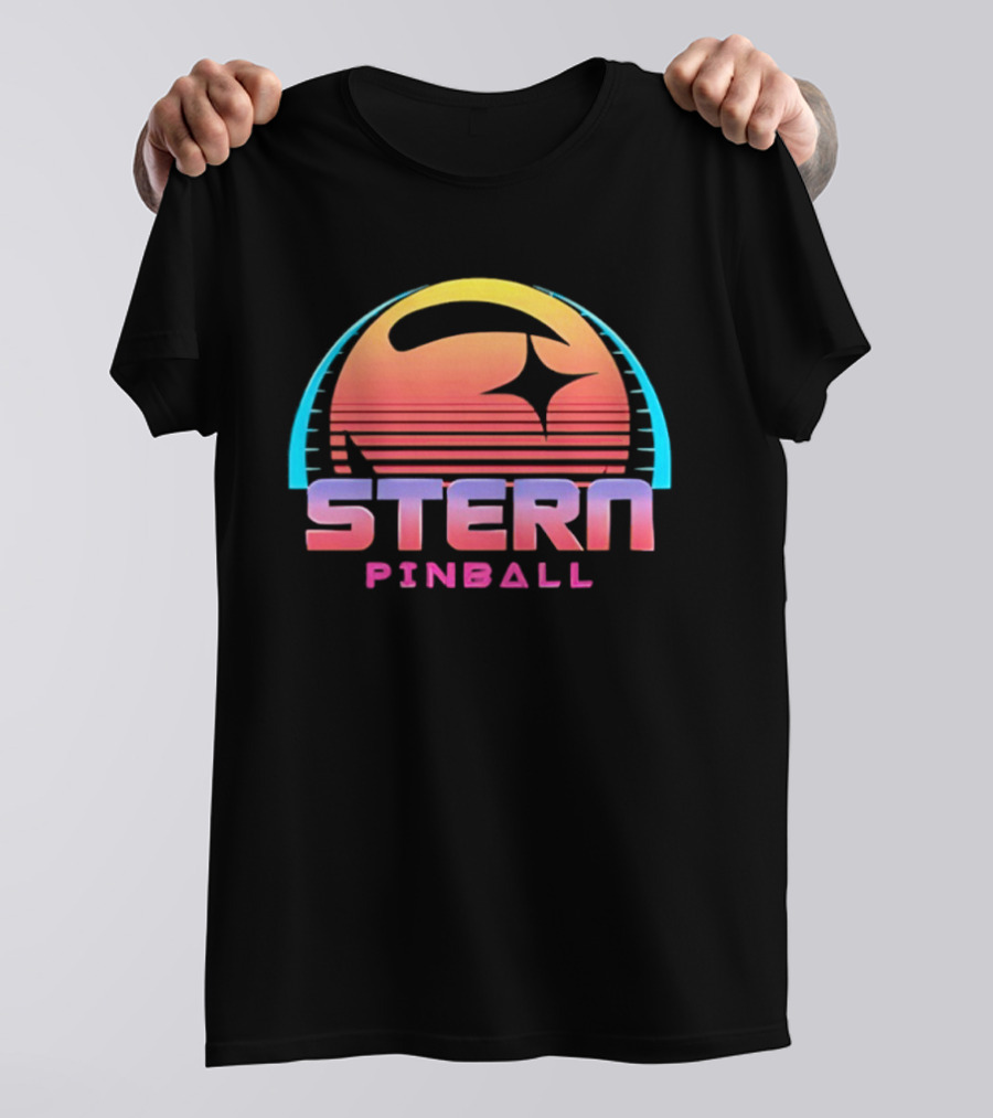 Stern Pinball Vintage Retro Neon Sunset T-Shirt