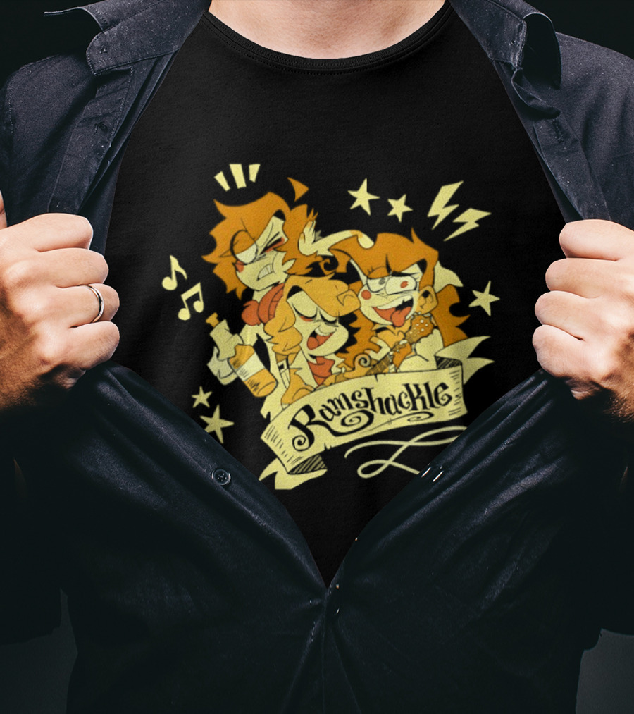 Ramshackle The Animated Pilot Stars Music Lightning Cartoon T-Shirt