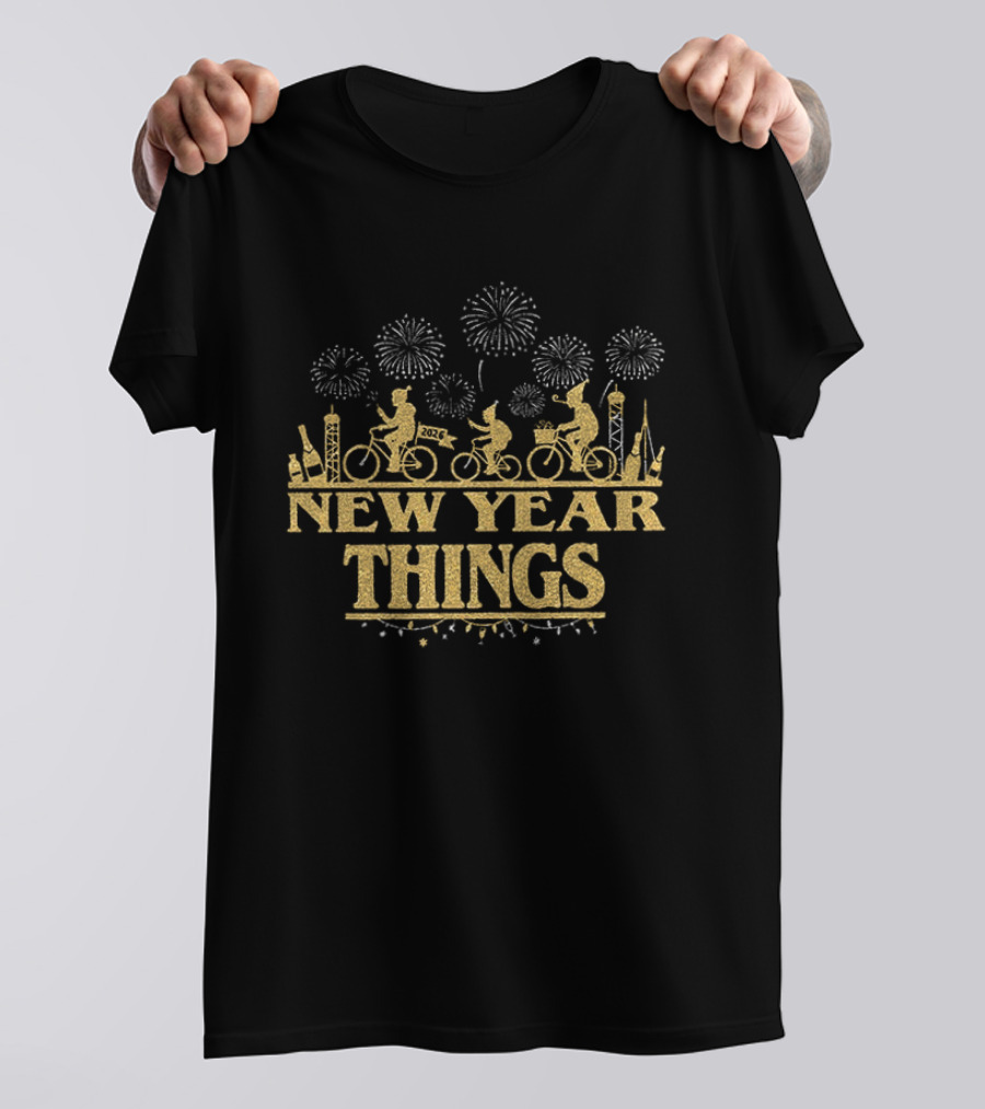 New Year Things Stranger Things Fireworks Bikes Celebration T-Shirt