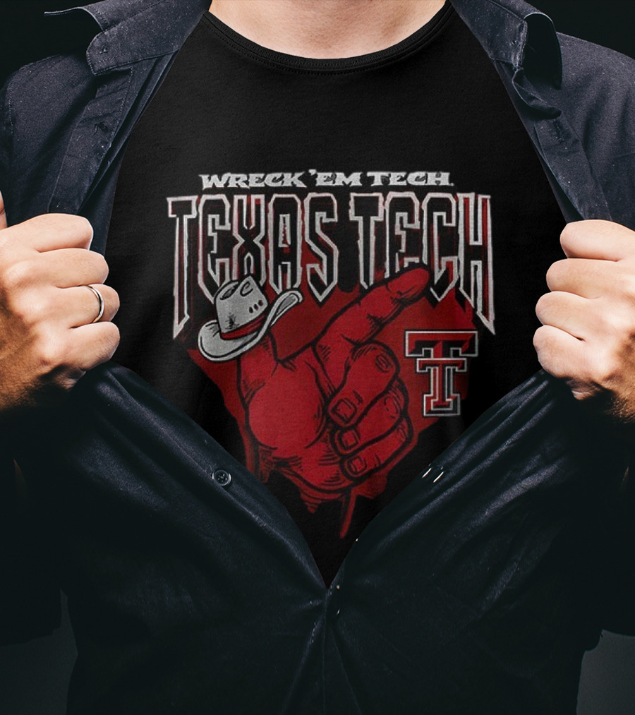 Wreck 'Em Tech Texas Tech Red Raiders Cowboy Hand Sign T-Shirt