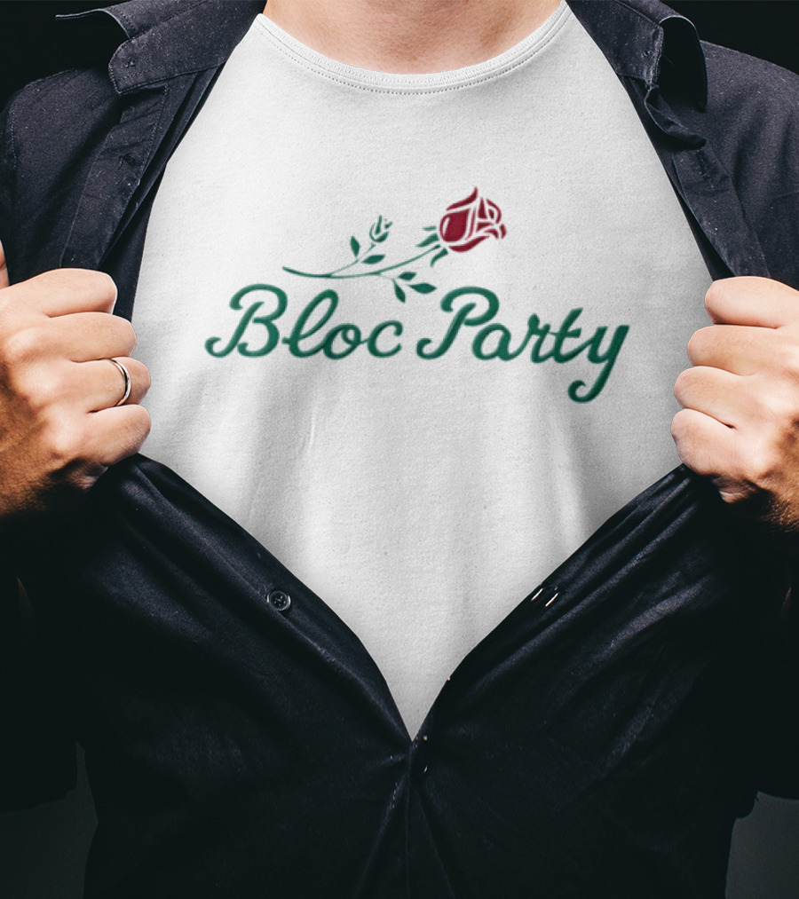 Bloc Party Red Rose Motif T-Shirt