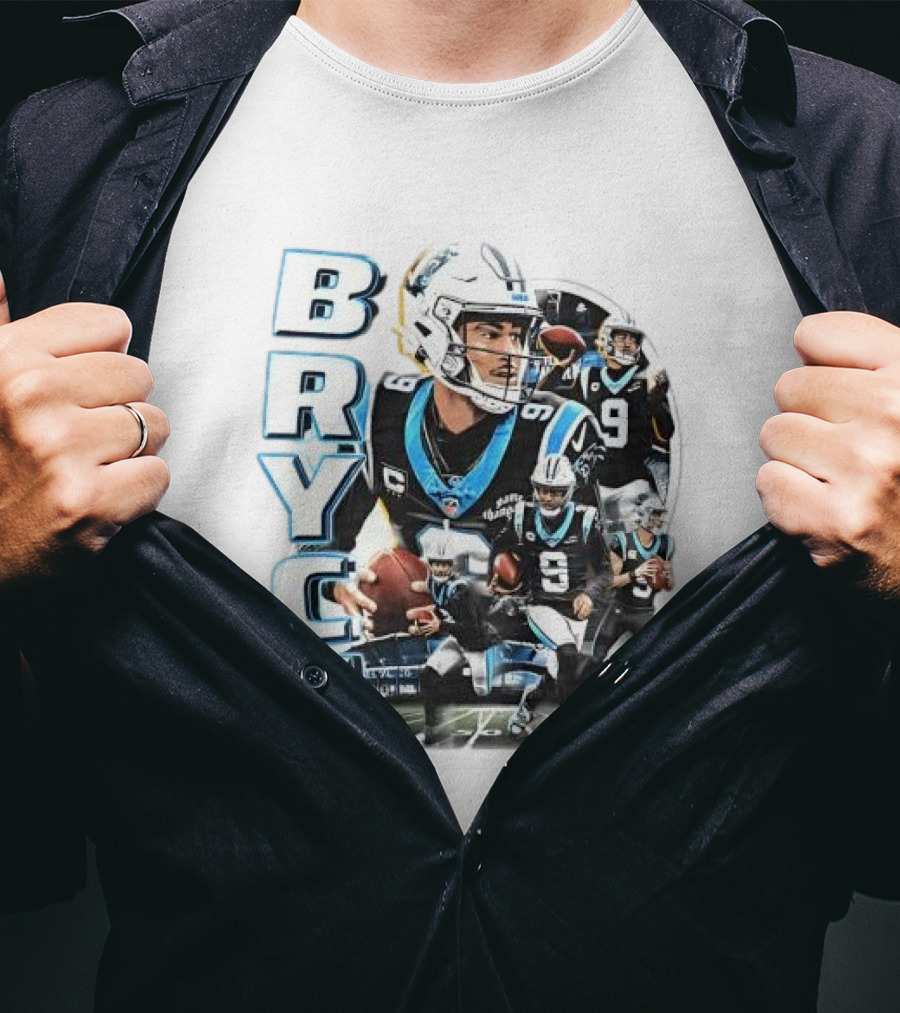 Bryce Young Carolina Panthers NFL Quarterback Football Collage T-Shirt