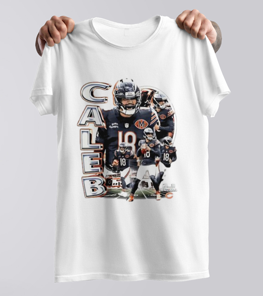 Chicago Bears Caleb Williams Player Number 18 Football T-Shirt