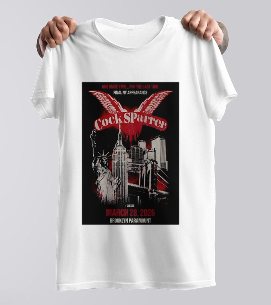 Cock Sparrer Final NY Appearance Brooklyn Paramount March 28 2026 Statue Of Liberty Empire State Building T-Shirt
