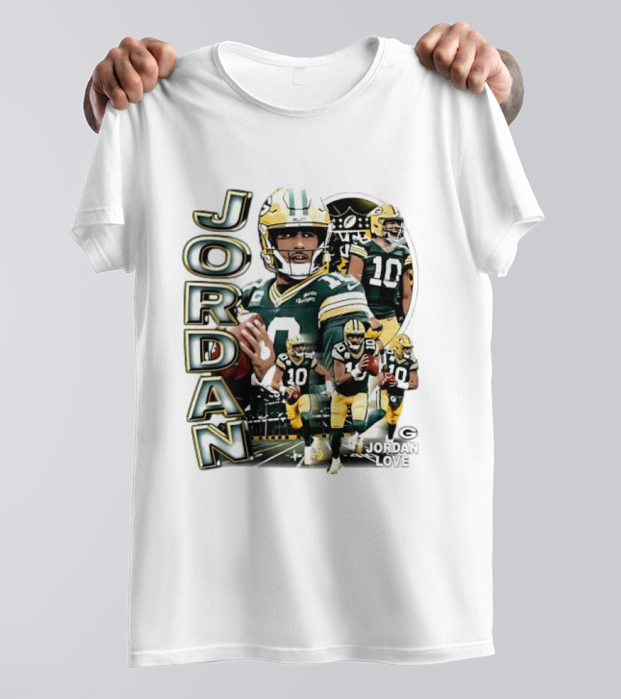 Green Bay Packers Jordan Love Player Montage T-Shirt
