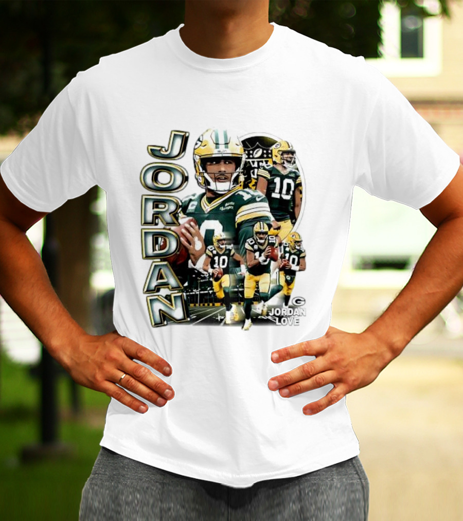 Green Bay Packers Jordan Love Player Montage T-Shirt