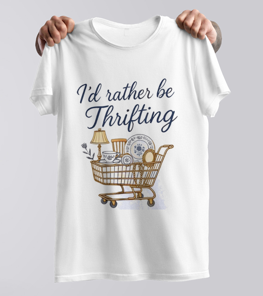 Shopping Cart I’d Rather Be Thrifting T-Shirt