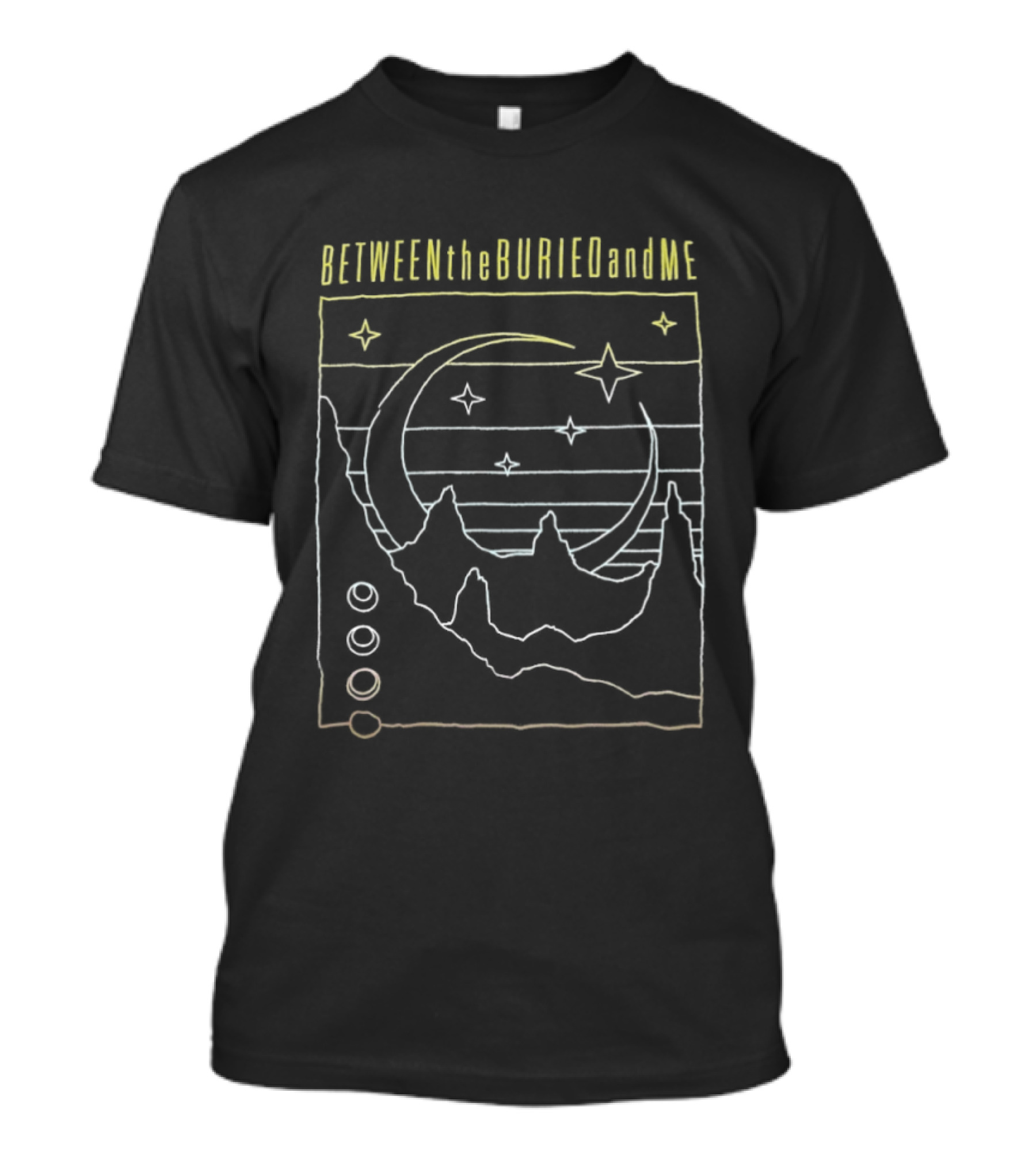 Between The Buried And Me Crescent Moon Stars Drawing T-Shirt