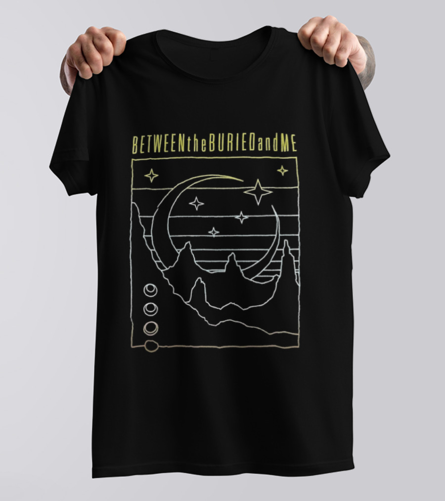 Between The Buried And Me Crescent Moon Stars Drawing T-Shirt