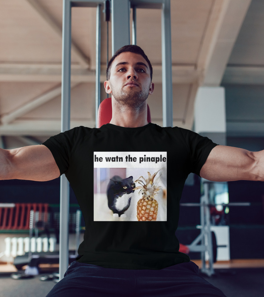 He Watn The Pinaple Black Cat And Pineapple T-Shirt