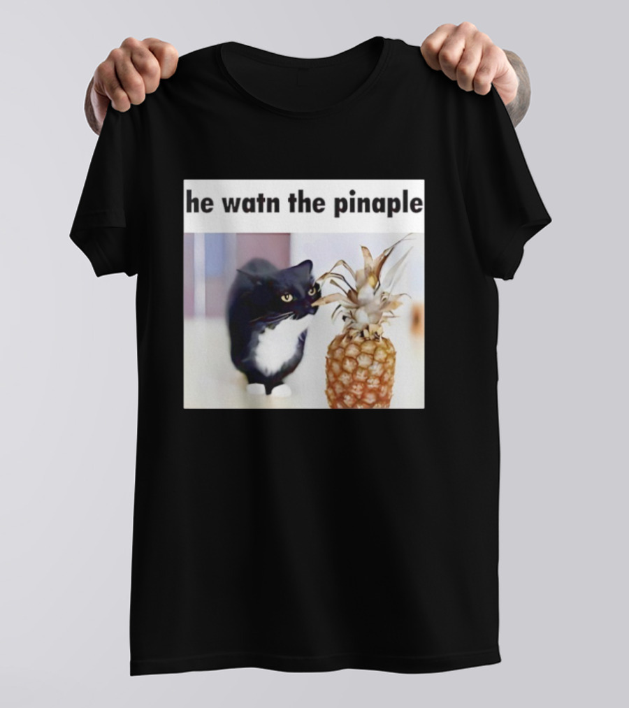 He Watn The Pinaple Black Cat And Pineapple T-Shirt