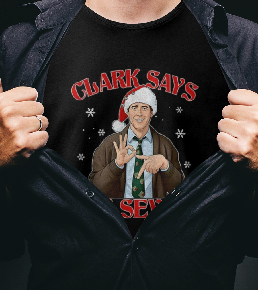 Clark Griswold Christmas Six Seven Meme Clark Says 67 Snowflakes T-Shirt