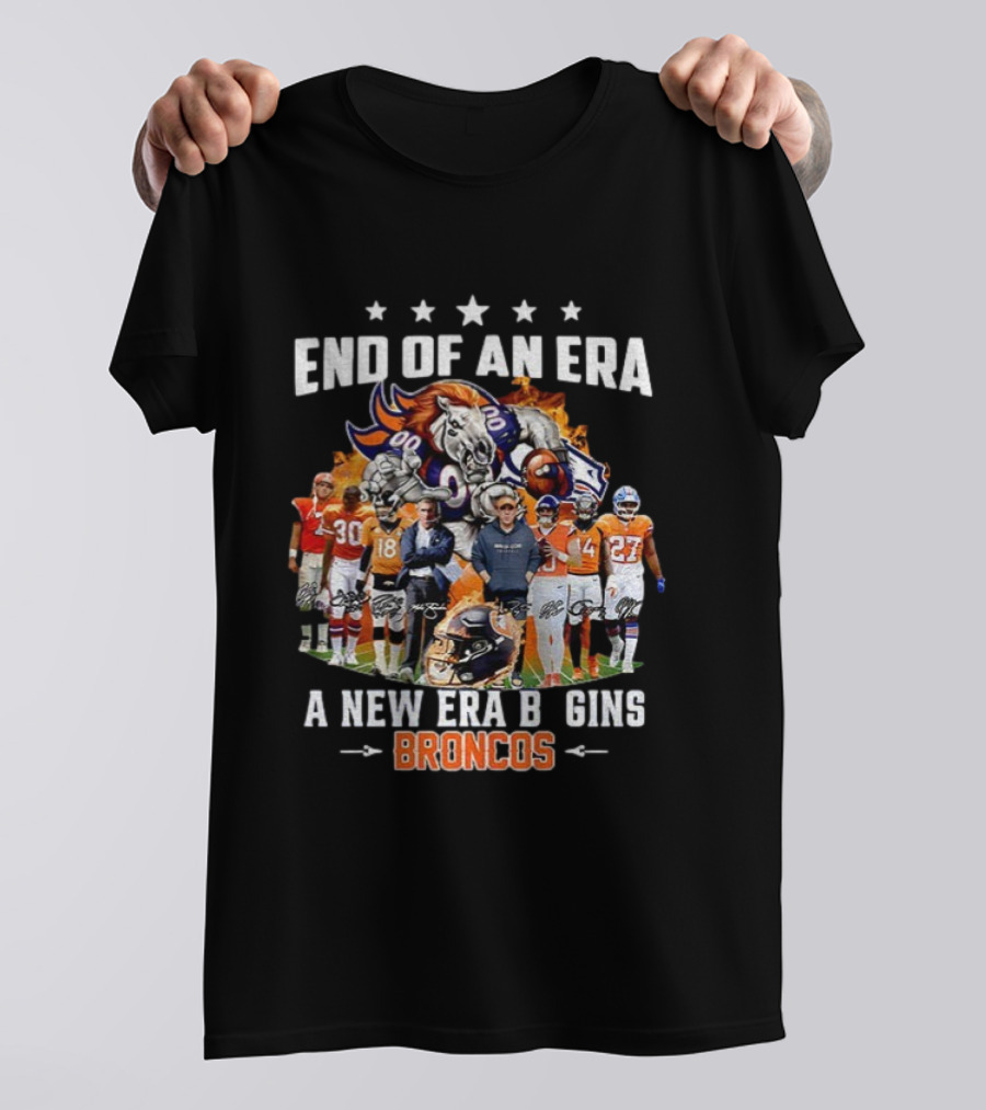 End Of An Era A New Era Begins Broncos Football NFL 2025 T-Shirt