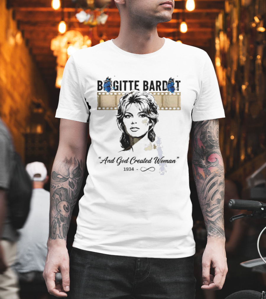 Brigitte Bardot And God Created Woman 1934 Forever Butterfly Filmstrip T-Shirt