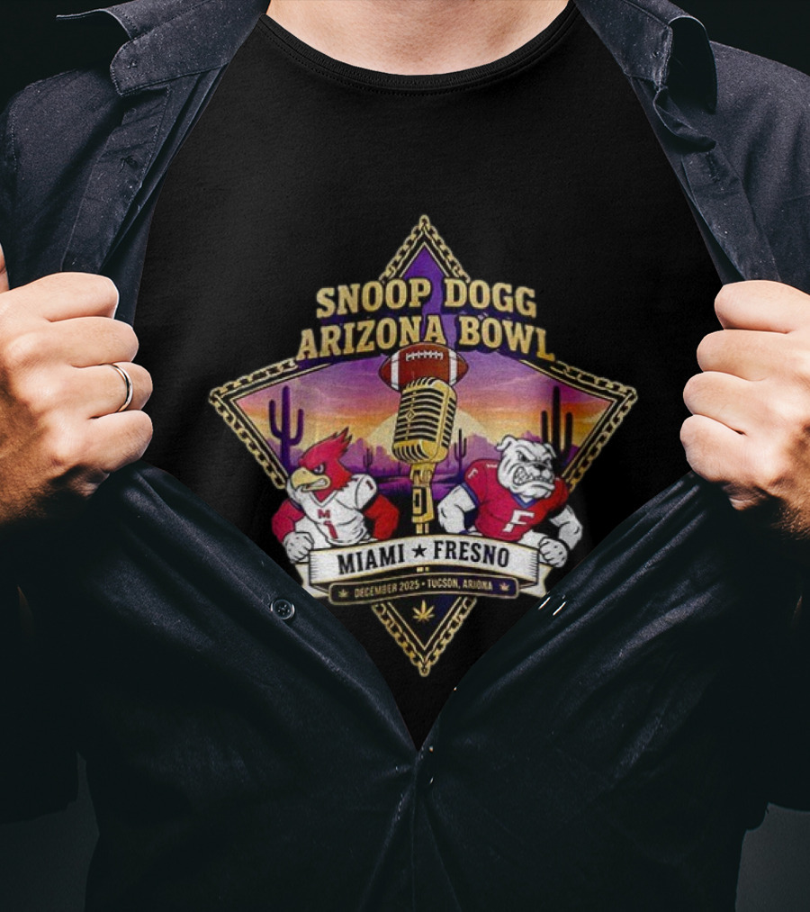 Snoop Dogg Arizona Bowl Miami Fresno December 2025 Tucson Arizona Football Showdown T-Shirt