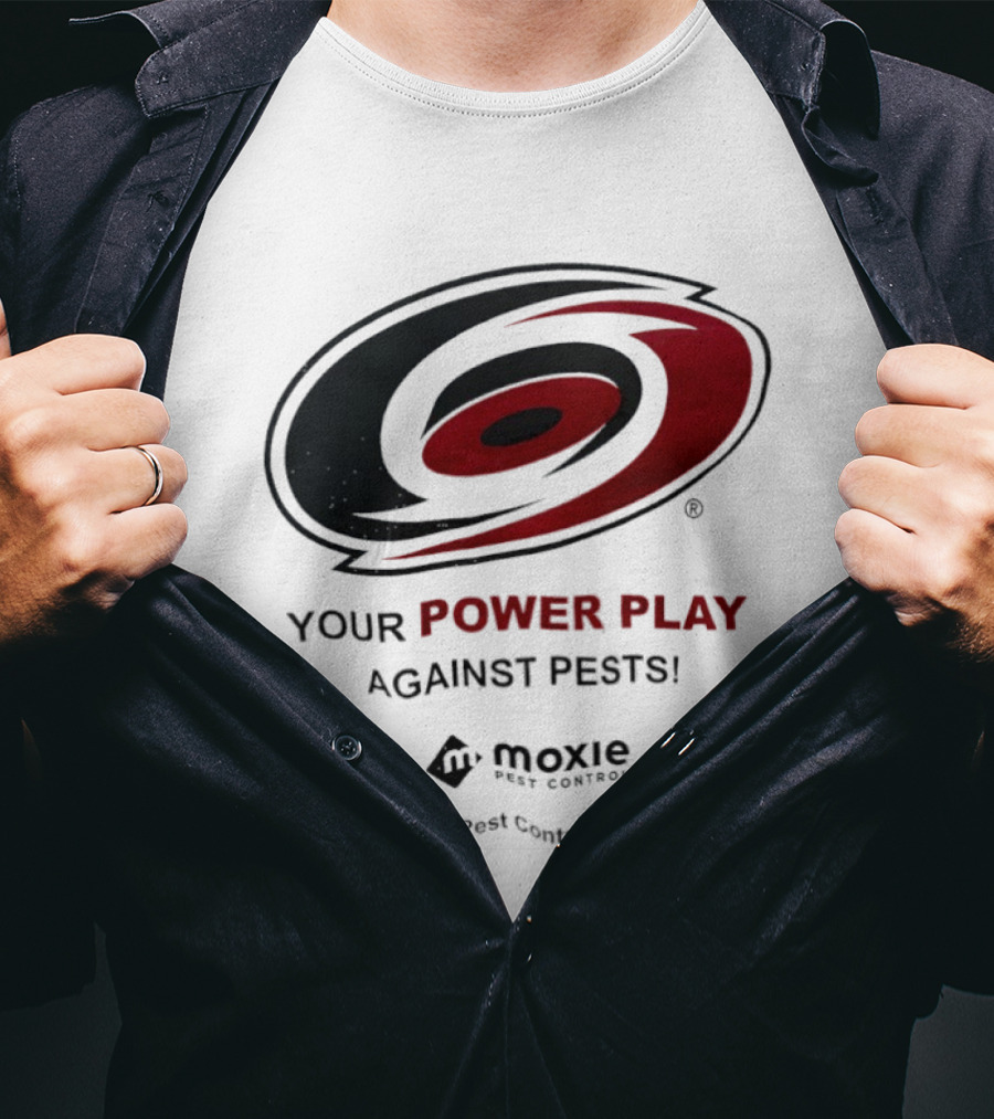 Carolina Hurricanes Power Play Against Pests With Orkin Pest Control T-Shirt