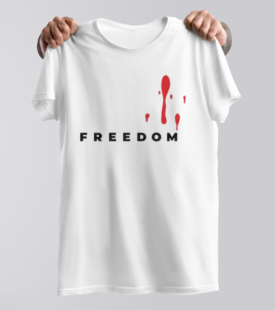 Charlie Kirk Liberty Freedom Memorial Blood Splatter T-Shirt