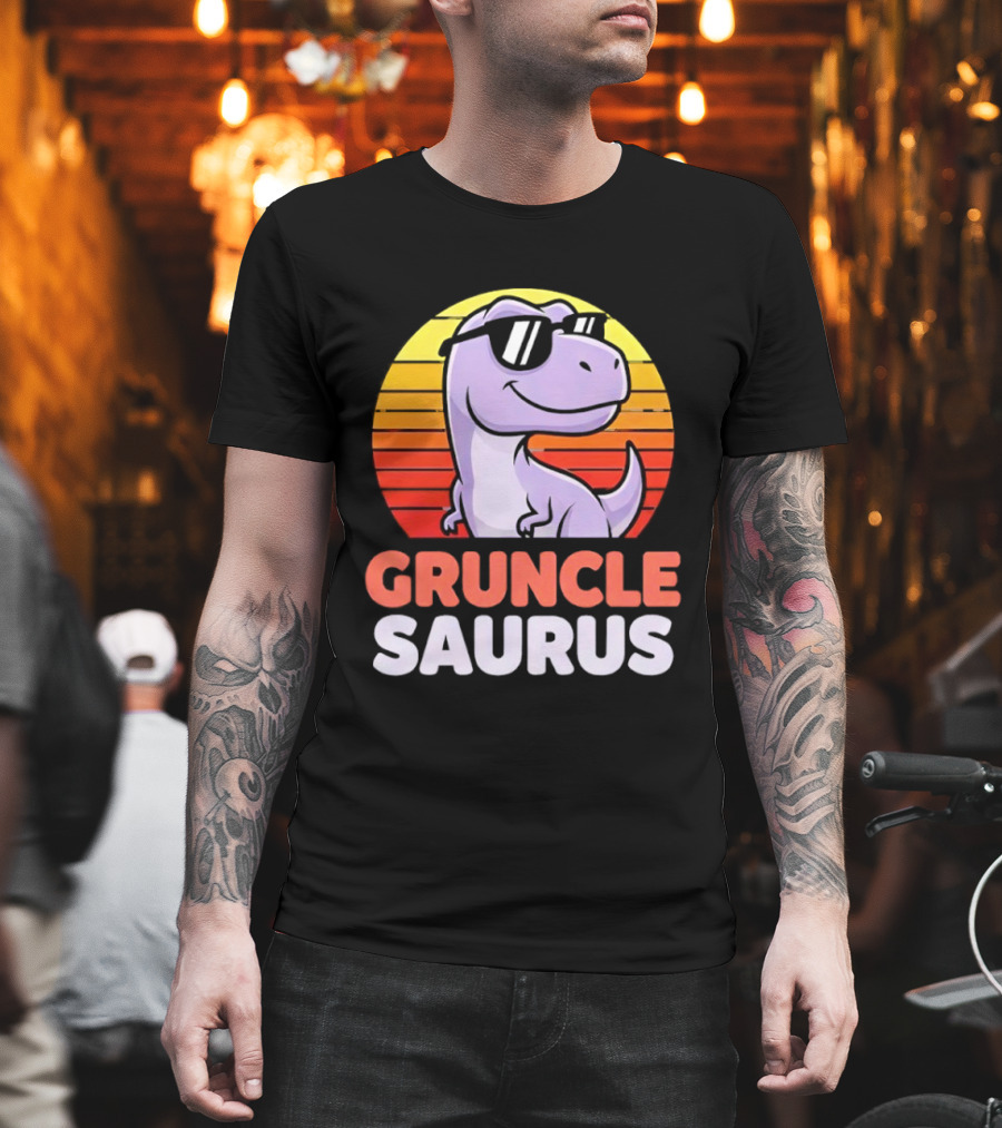 ```Gruncle Saurus Dinosaur With Sunglasses Retro Style``` T-Shirt