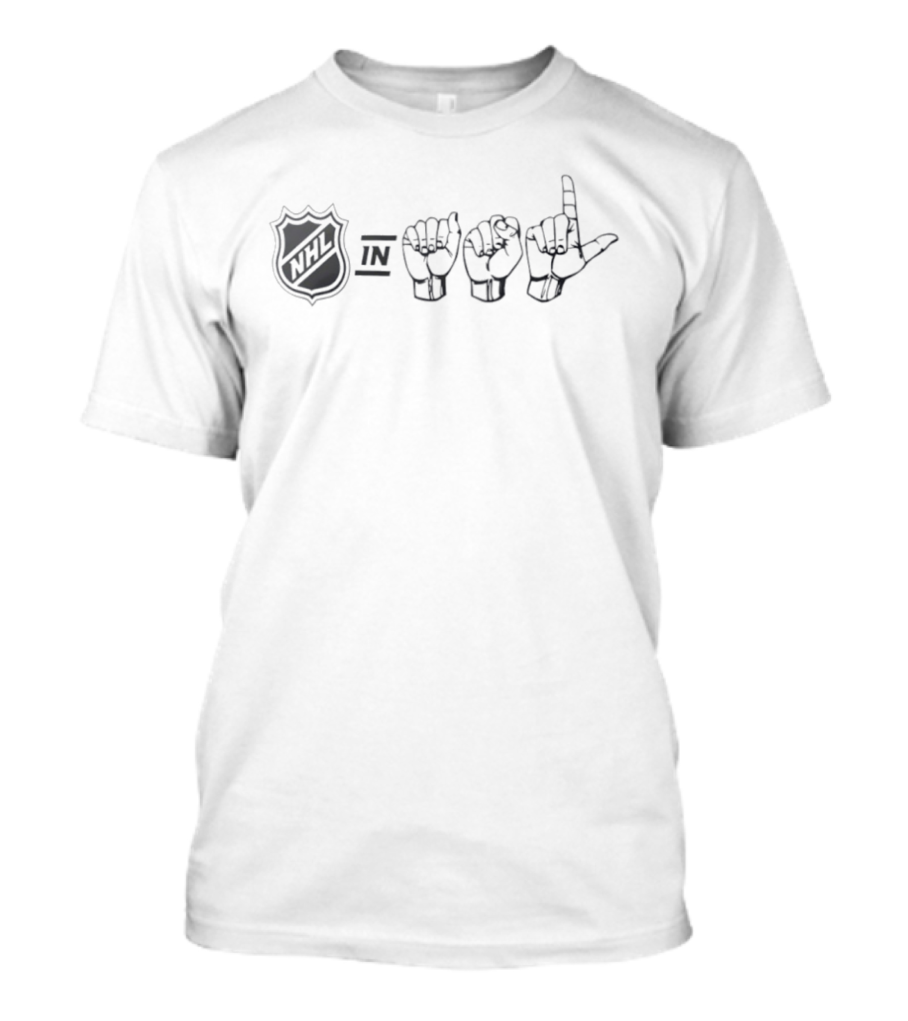 NHL American Sign Language Alphabet Shield T-Shirt