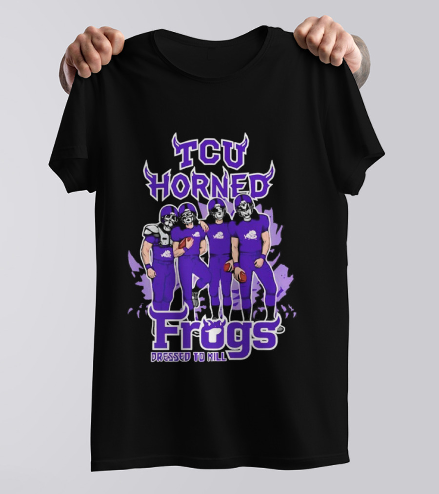 TCU Horned Frogs Dressed To Kill Football Team Purple Fan T-Shirt