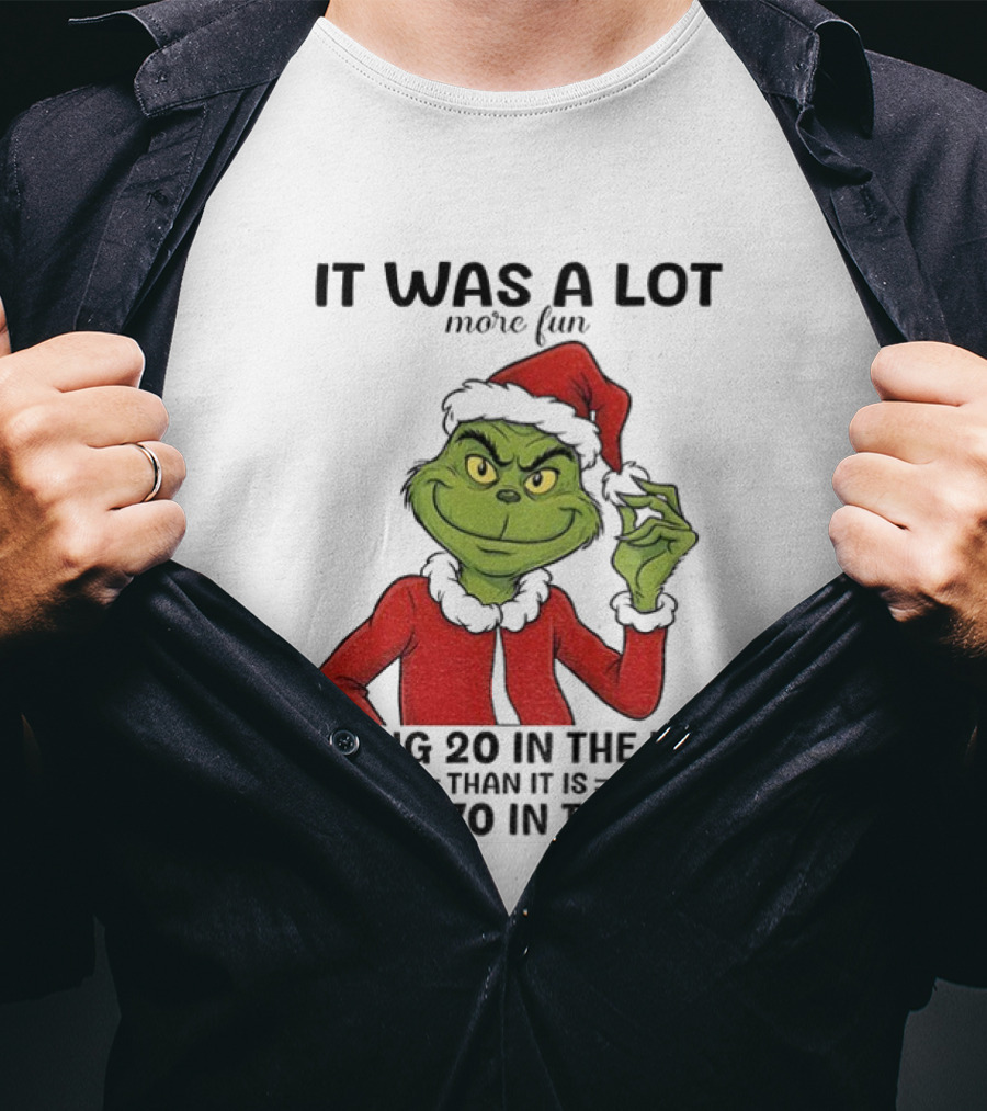 Grinch It Was A Lot More Fun Being 20 In The 70s Than Being 70 In The 20s T-Shirt