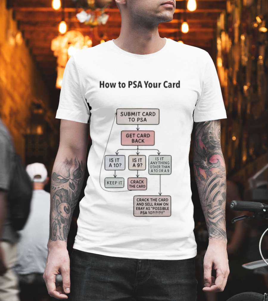Submit Card To PSA Get Card Back Is It A 10 Or 9 8.5 7 Flip аs Raw To PSA Sometime T-Shirt