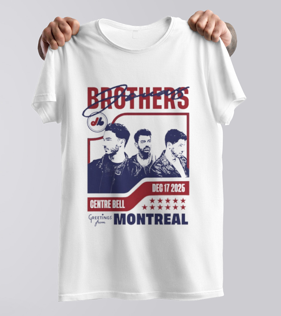 Jonas Brothers Montreal 2025 Centre Bell December 7 Concert Greetings T-Shirt
