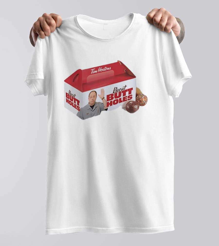 Tim Hortons Brent Butt Holes Box With Donuts T-Shirt