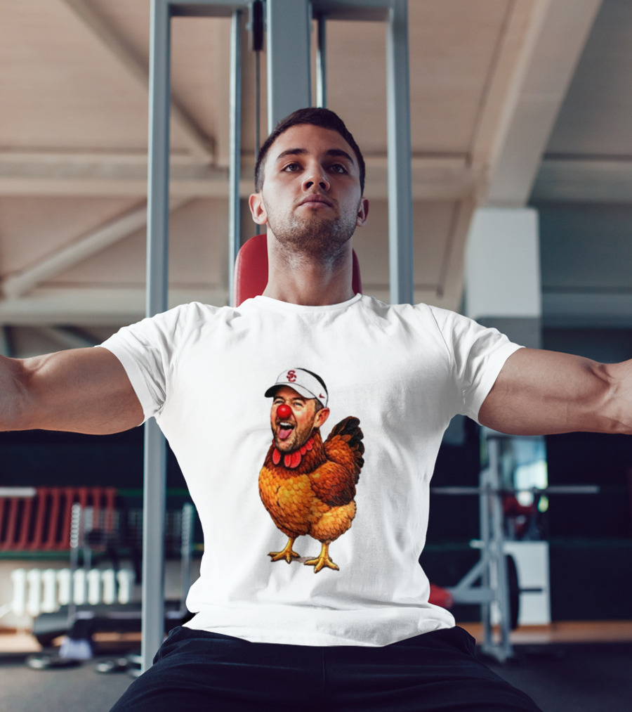 USC Coach Lincoln Riley Chicken Parody With Red Nose Clown Face T-Shirt